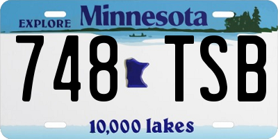 MN license plate 748TSB