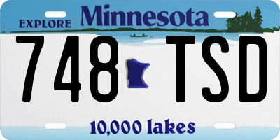 MN license plate 748TSD