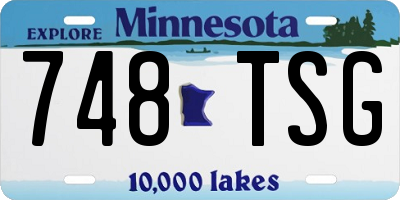 MN license plate 748TSG
