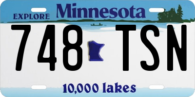 MN license plate 748TSN