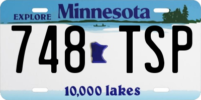 MN license plate 748TSP