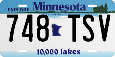 MN license plate 748TSV