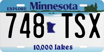 MN license plate 748TSX
