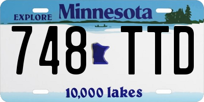 MN license plate 748TTD
