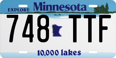 MN license plate 748TTF