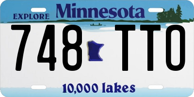 MN license plate 748TTO