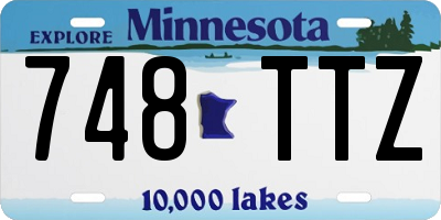 MN license plate 748TTZ