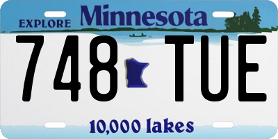 MN license plate 748TUE