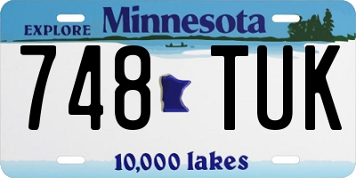 MN license plate 748TUK