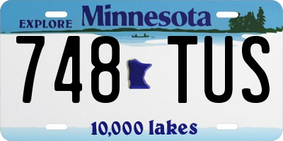MN license plate 748TUS