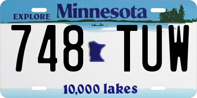 MN license plate 748TUW