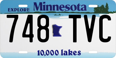 MN license plate 748TVC