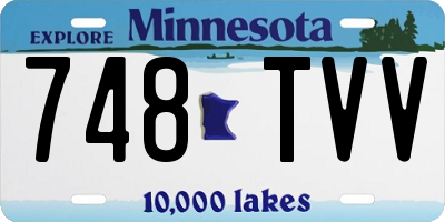 MN license plate 748TVV