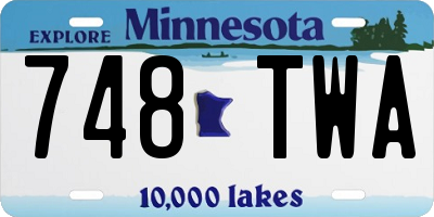 MN license plate 748TWA