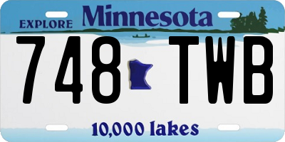 MN license plate 748TWB