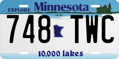 MN license plate 748TWC