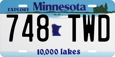 MN license plate 748TWD