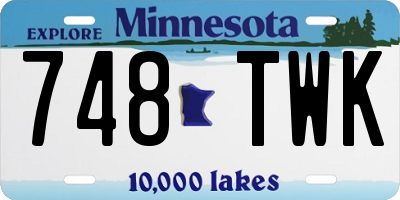 MN license plate 748TWK