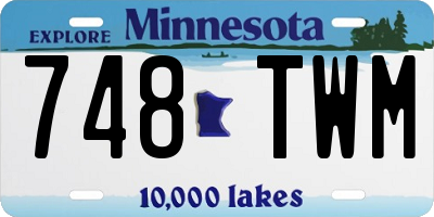 MN license plate 748TWM