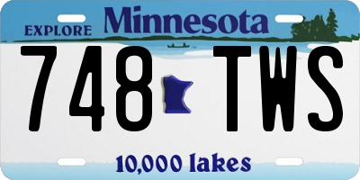 MN license plate 748TWS