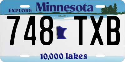 MN license plate 748TXB