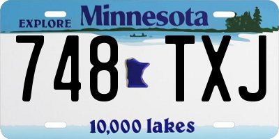 MN license plate 748TXJ
