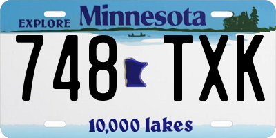 MN license plate 748TXK
