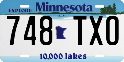 MN license plate 748TXO