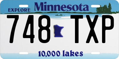 MN license plate 748TXP