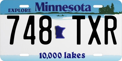 MN license plate 748TXR