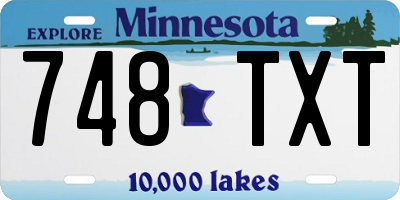 MN license plate 748TXT