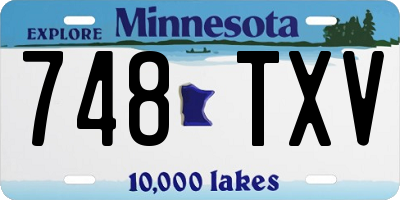 MN license plate 748TXV
