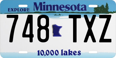 MN license plate 748TXZ