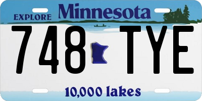 MN license plate 748TYE