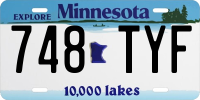 MN license plate 748TYF