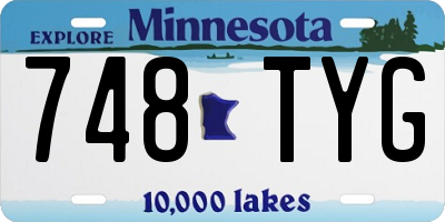 MN license plate 748TYG