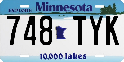 MN license plate 748TYK