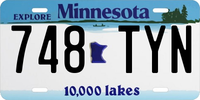 MN license plate 748TYN