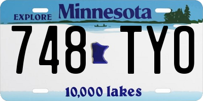 MN license plate 748TYO