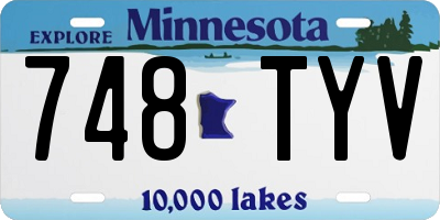MN license plate 748TYV