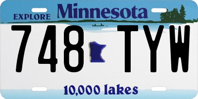 MN license plate 748TYW