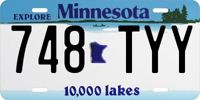 MN license plate 748TYY