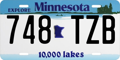 MN license plate 748TZB