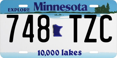 MN license plate 748TZC