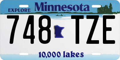 MN license plate 748TZE