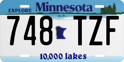 MN license plate 748TZF