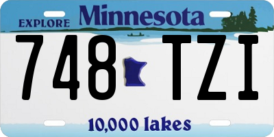 MN license plate 748TZI