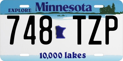 MN license plate 748TZP