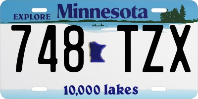 MN license plate 748TZX