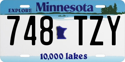 MN license plate 748TZY